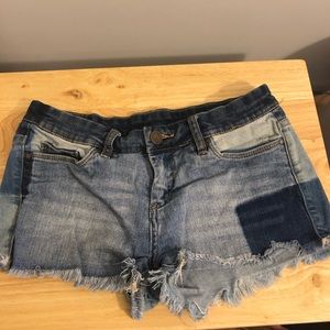 Patchwork Denim Shorts